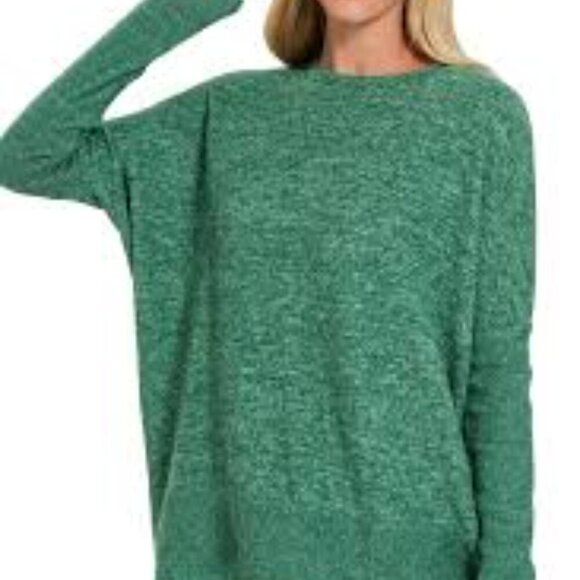 Zenana Green Knit Sweater Small 1288 - Picture 1 of 7